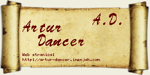 Artur Dancer vizit kartica